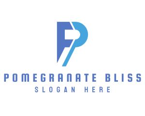 Blue Modern P logo design