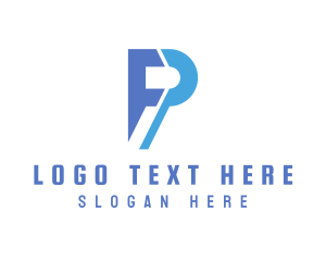 Blue Modern P Logo