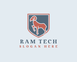Ram - Ram Horn Shield logo design