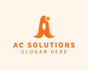 Orange Playful Letter A  logo design