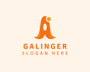 Lettering - Orange Playful Letter A logo design
