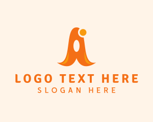 Letter A - Orange Playful Letter A logo design