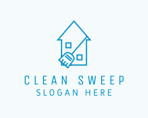 House Cleaning Broom  logo design