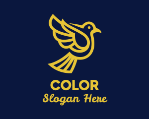Passerine - Yellow Finch Bird logo design