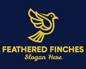 Yellow Finch Bird logo design