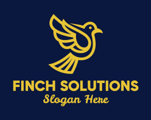 Yellow Finch Bird logo design