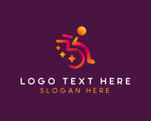 Hospital - Therapy Clinic Wheelchair logo design