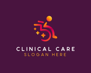 Therapy Clinic Wheelchair logo design