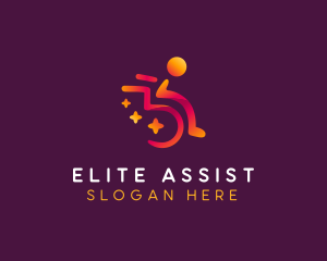 Therapy Clinic Wheelchair logo design