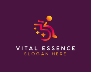 Wellbeing - Therapy Clinic Wheelchair logo design