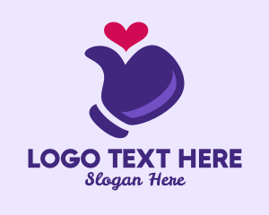 Social Media - Thumbs Up Heart logo design