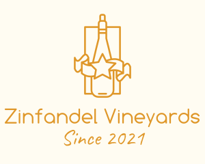 Zinfandel - Golden Star Liquor logo design