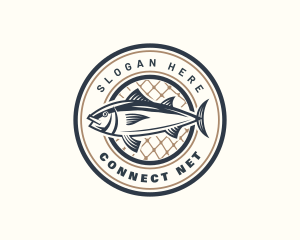 Fishing Net Tuna Farm logo design