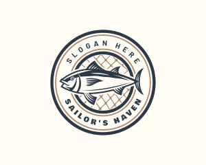 Fishing Net Tuna Farm logo design