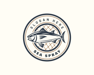 Fishing Net Tuna Farm logo design