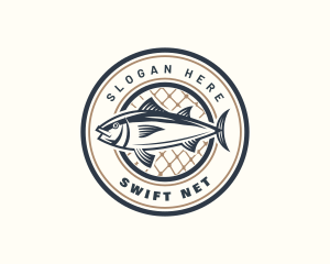 Fishing Net Tuna Farm logo design