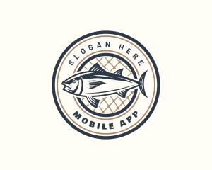Mesh - Fishing Net Tuna Farm logo design