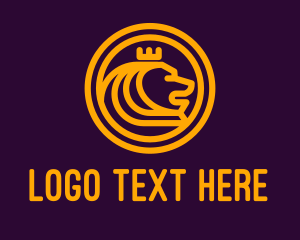 Powerful - Golden Royal Lion logo design
