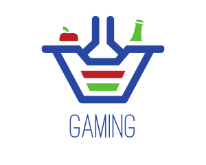Groceries - Bottle Apple Grocery Basket logo design