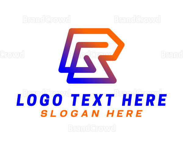 Gradient Monoline Letter R Logo
