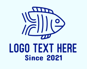 Fish Bait - Minimalist Aquatic Fish logo design