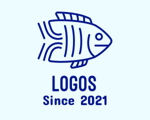 Aquarium Fish - Minimalist Aquatic Fish logo design