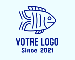 Fishing - Minimalist Aquatic Fish logo design