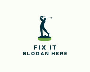 Golfer Sports Tournament logo design