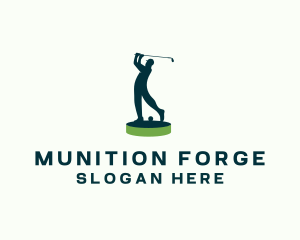 Golfer Sports Tournament logo design