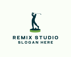 Golfer Sports Tournament logo design