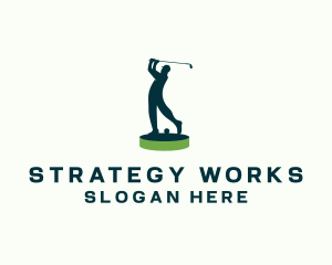 Golfer Sports Tournament logo design