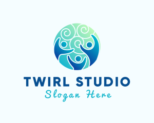 Twirl - Playful Group People logo design