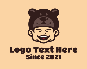 Funny - Bear Hat Kid logo design