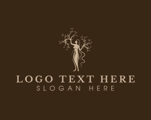 Human - Eco Woman Tree logo design