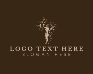 Healthy - Eco Woman Tree logo design