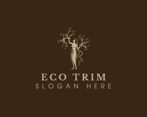 Eco Woman Tree logo design