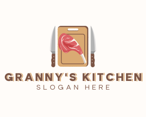 Meat Cooking Kitchen Utensil logo design