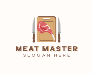 Meat Cooking Kitchen Utensil logo design