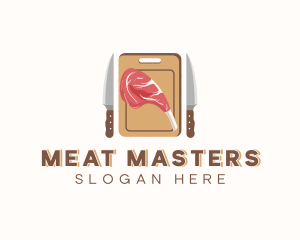 Meat Cooking Kitchen Utensil logo design