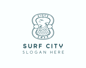 Waves Coast Surfing logo design