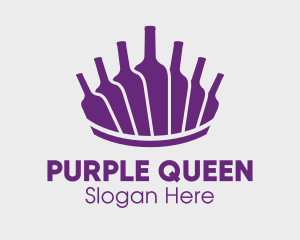 Purple Wine Bottles logo design