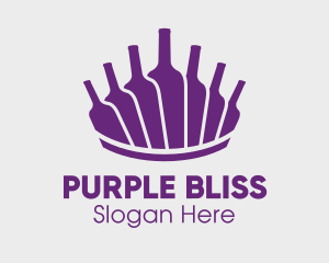 Purple Wine Bottles logo design