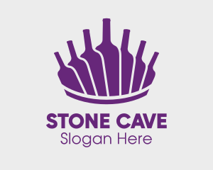 Cave - Purple Wine Bottles logo design