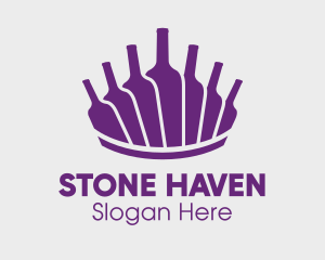 Cave - Purple Wine Bottles logo design