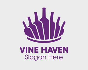 Purple Wine Bottles logo design