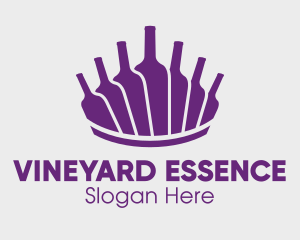 Purple Wine Bottles logo design