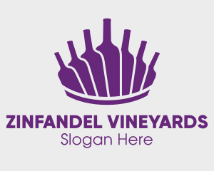 Purple Wine Bottles logo design