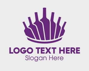 Bottle Shop - Purple Wine Bottles logo design