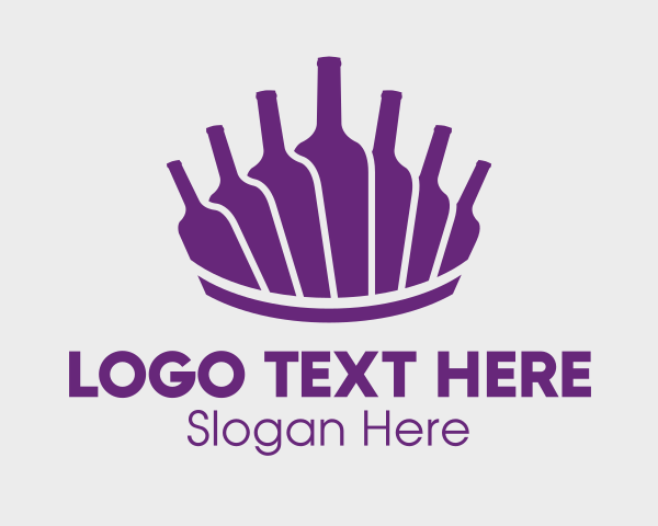 Wine Bottle - Purple Wine Bottles logo design