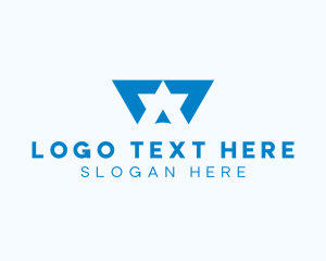 Rank - Blue Star Letter A logo design